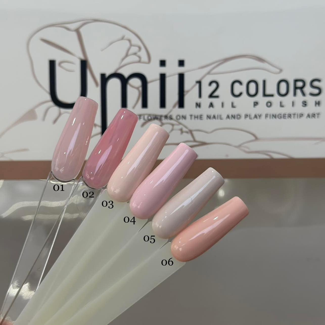 Set sơn hồng umii ( 12 màu) +tặng kèm bảng màu